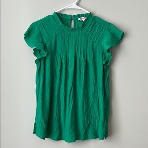 Nanette Lepore Green Pleated Blouse